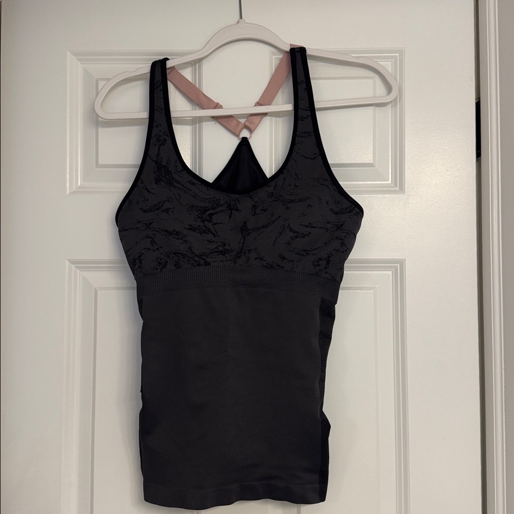 Fabletics, Tank Top, Medium, Black with Pink straps